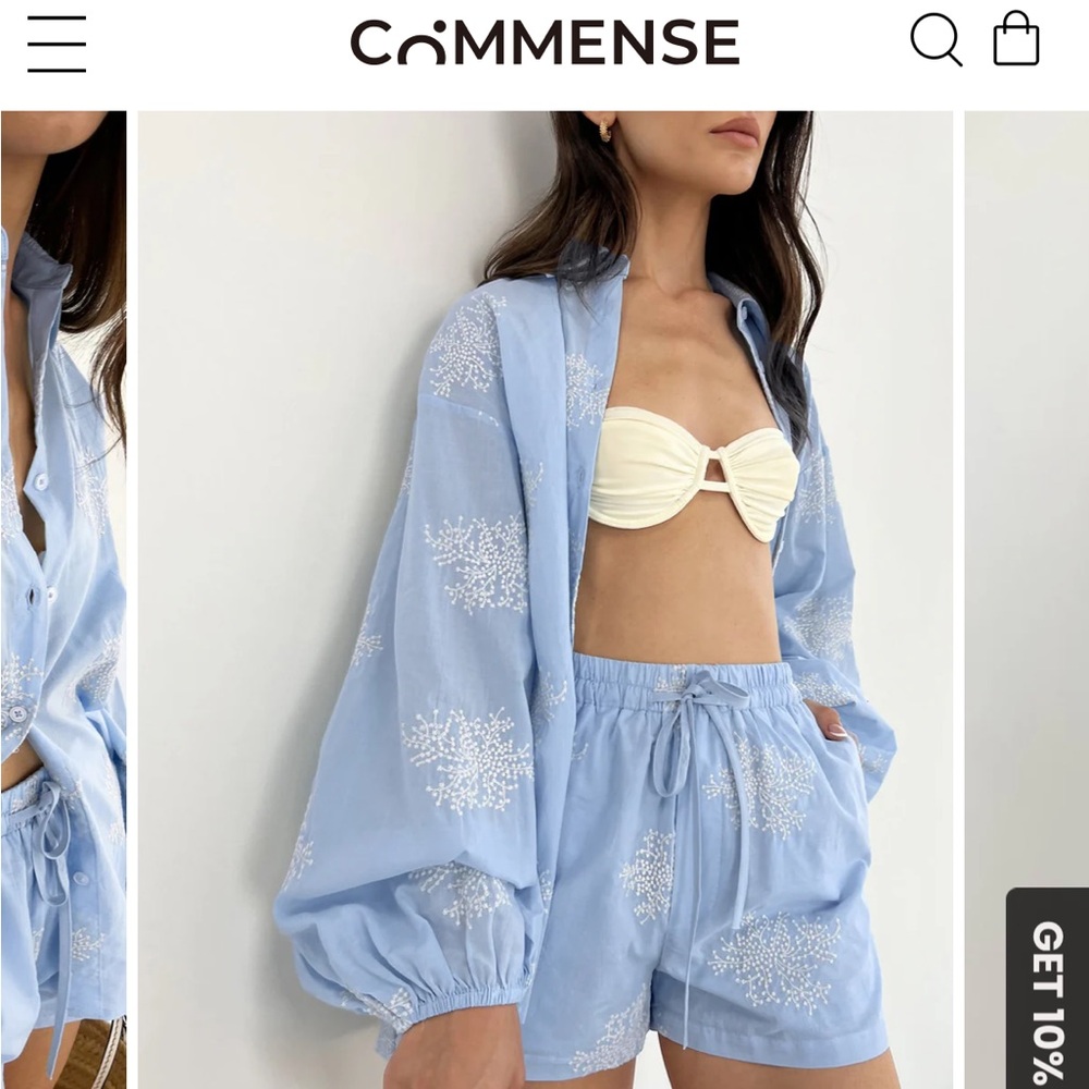 Commense Light Blue Floral Ensemble